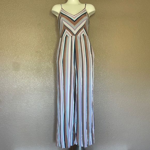 Striped jumpsuit size M - Picture 1 of 9